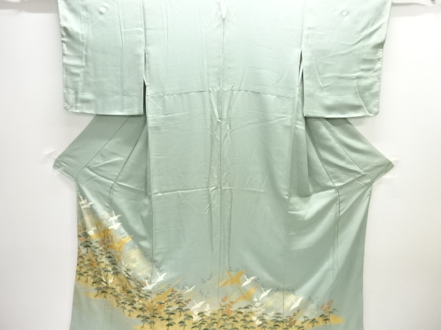 JAPANESE KIMONO / IRO-TOMESODE / EMBROIDERY / CRANES